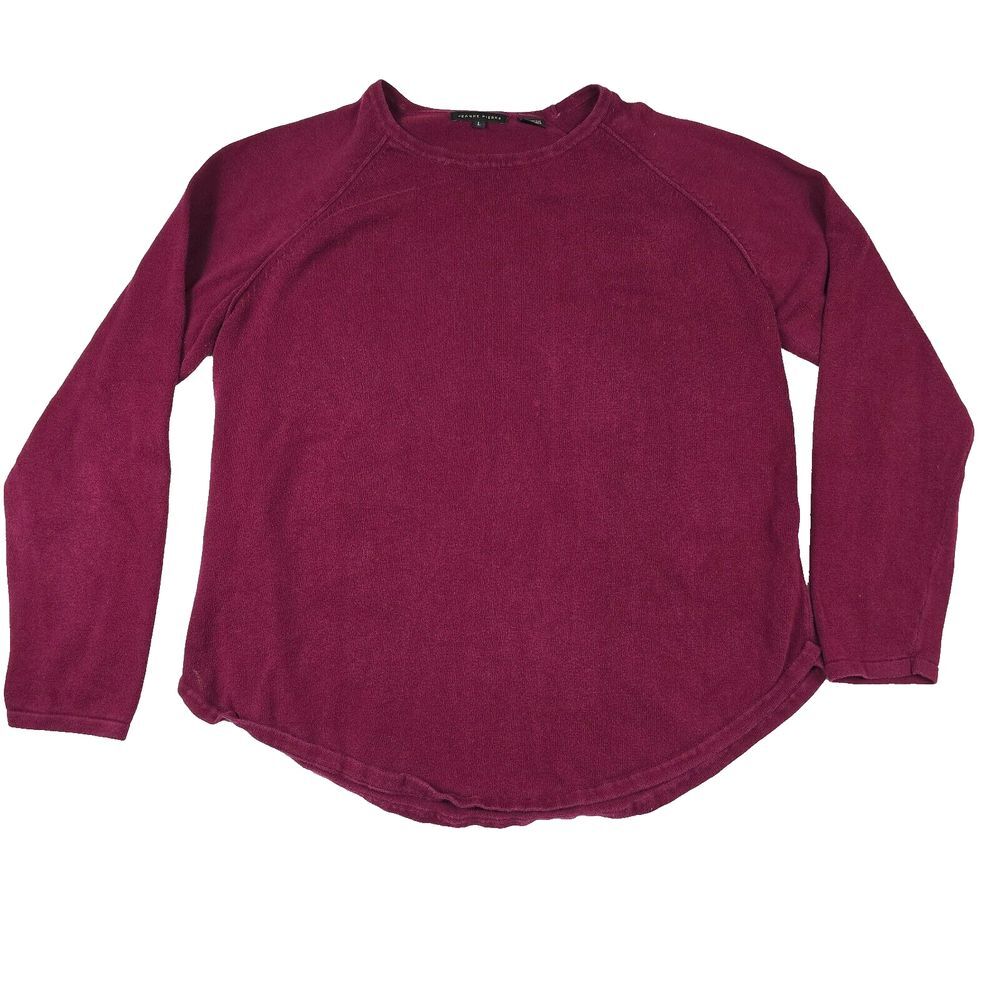 Jeanne Pierre Women's Size Large Maroon Shirt Long Sleeve 100%‎ Cotton Casual